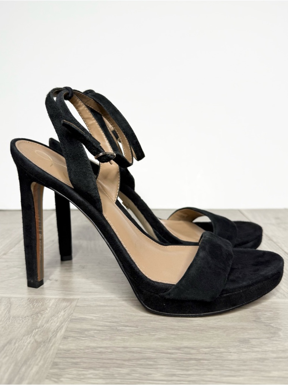 Sam Edelman Jade Black Suede Heeled Sandal 8M